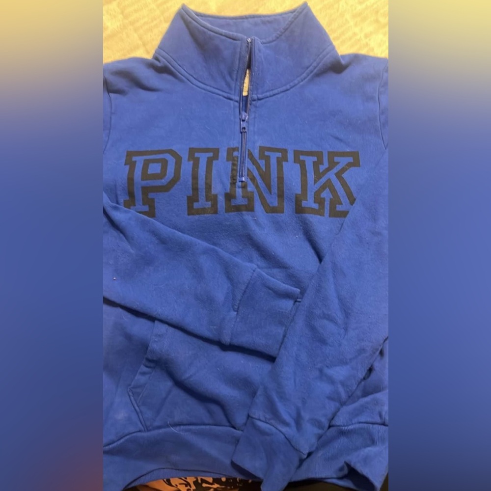 VS PINK Royal Blue Half zip sweatshirt S